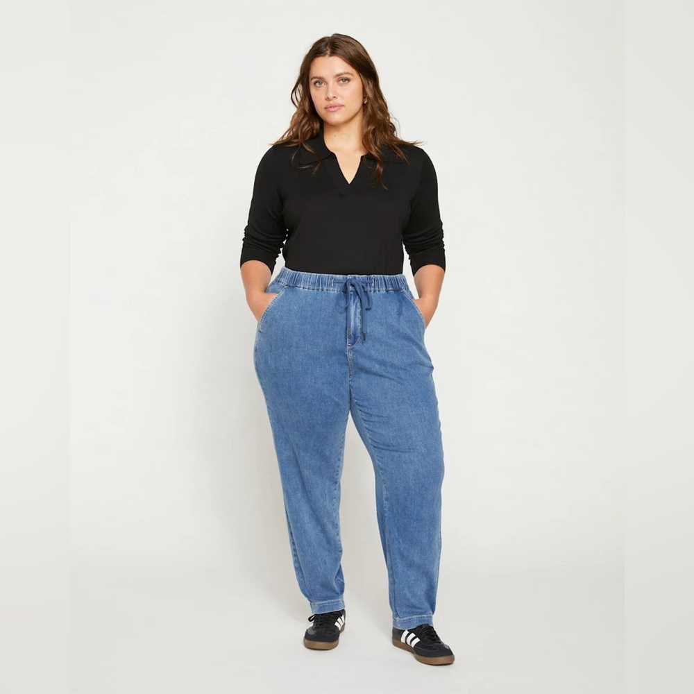 Universal Standard “ComfortDenim” Drawstring Jean Trouser - Tidal Indigo